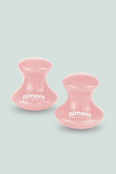 Set of Rose Quartz Mushroom Gua Sha
